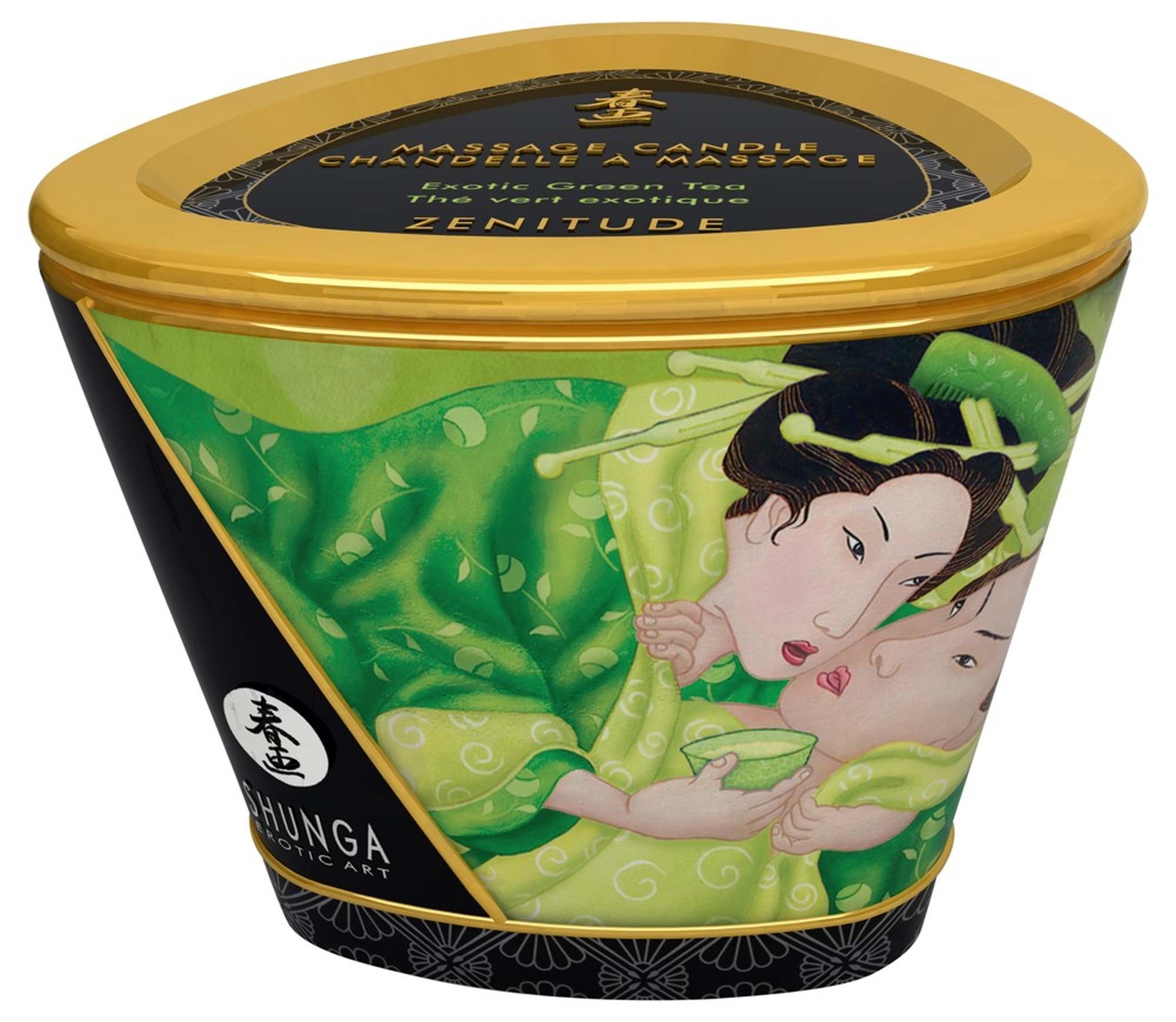 Свічка для масажу Shunga Massage Candle Exotic Green Tea із ароматом зеленого чаю, 170 мл