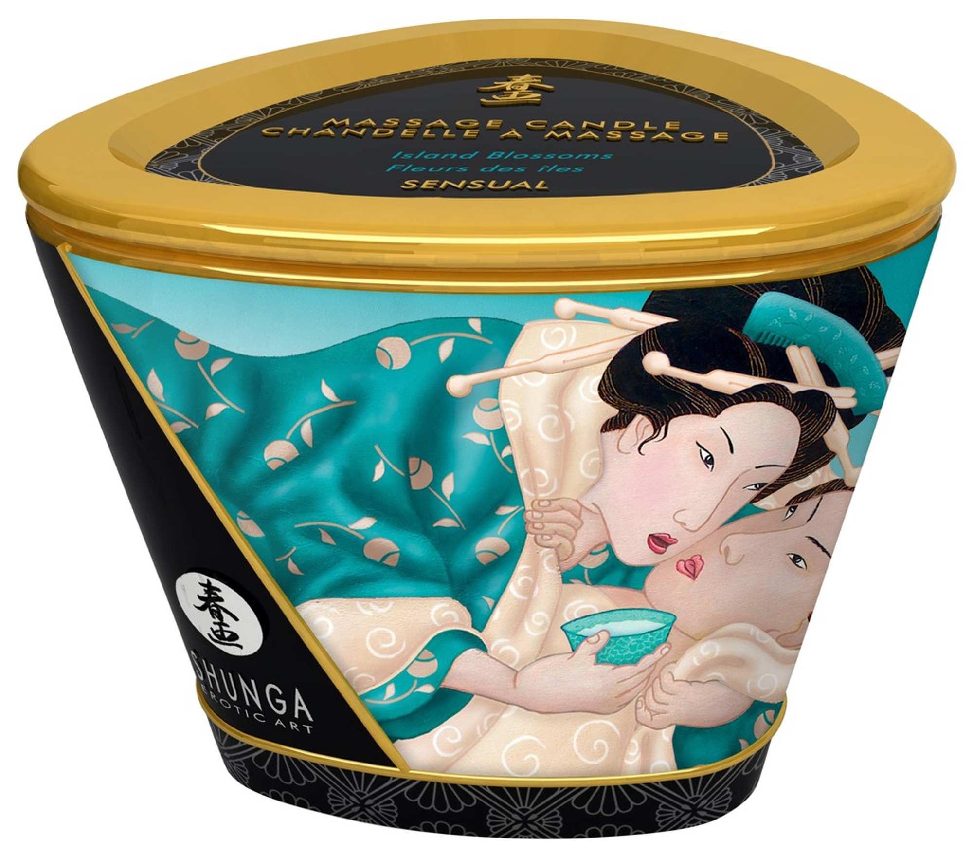 Свічка для масажу Shunga Massage Candle Island Blossoms із квітковим ароматом, 170 мл