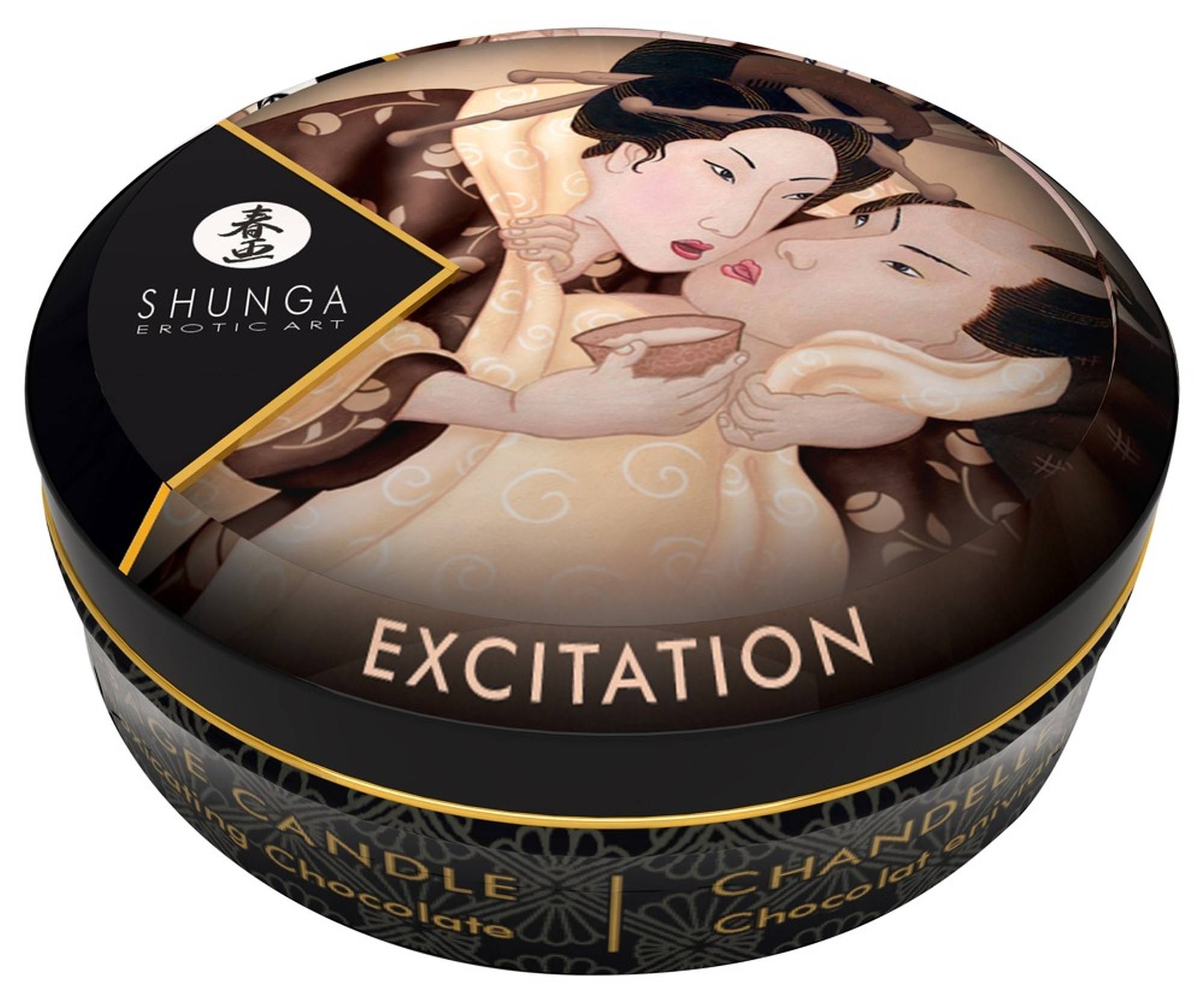 Свічка для масажу Shunga Excitation Intoxicating Chocolate з шоколадним ароматом, 30 мл