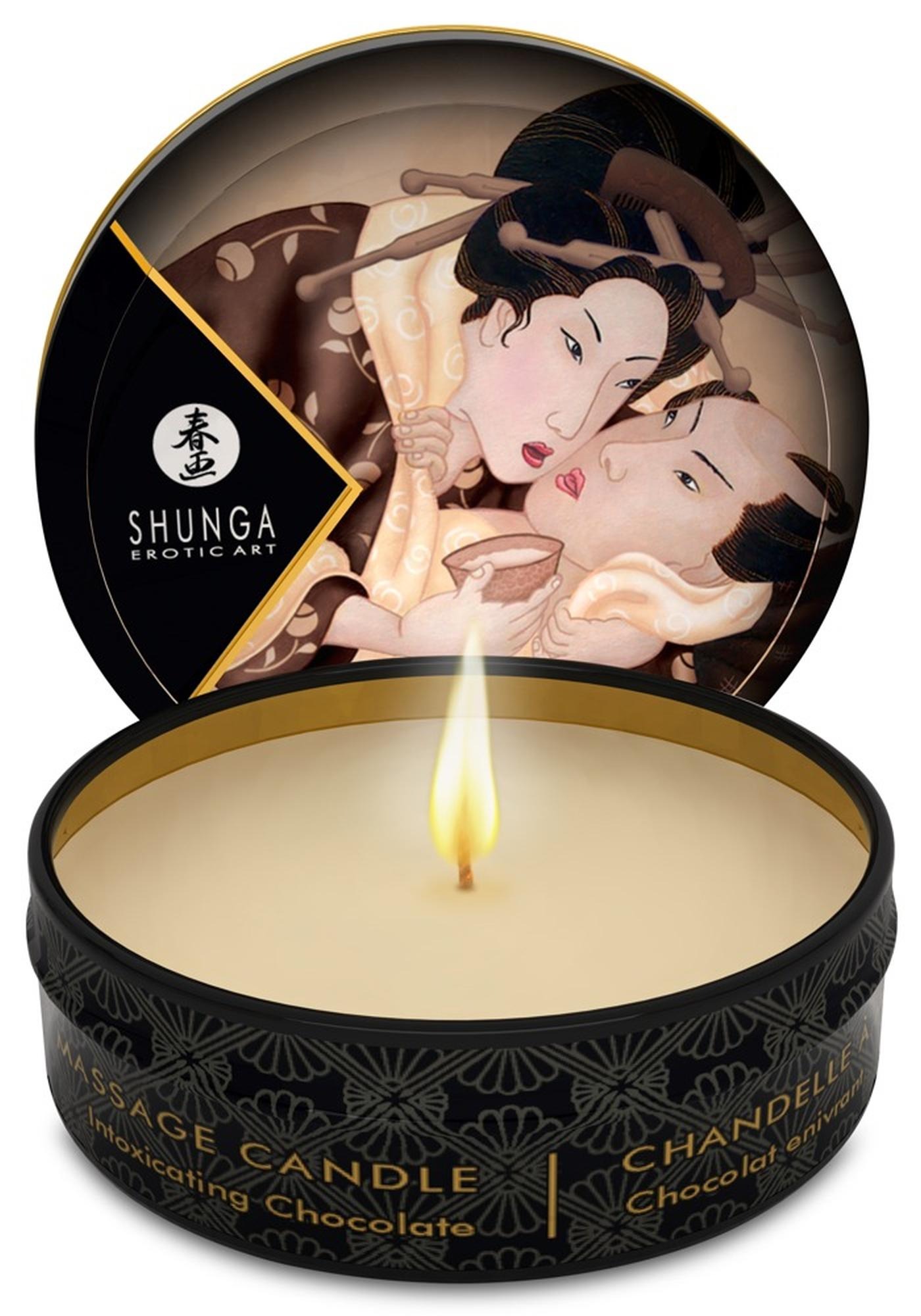 Свічка для масажу Shunga Excitation Intoxicating Chocolate з шоколадним ароматом, 30 мл