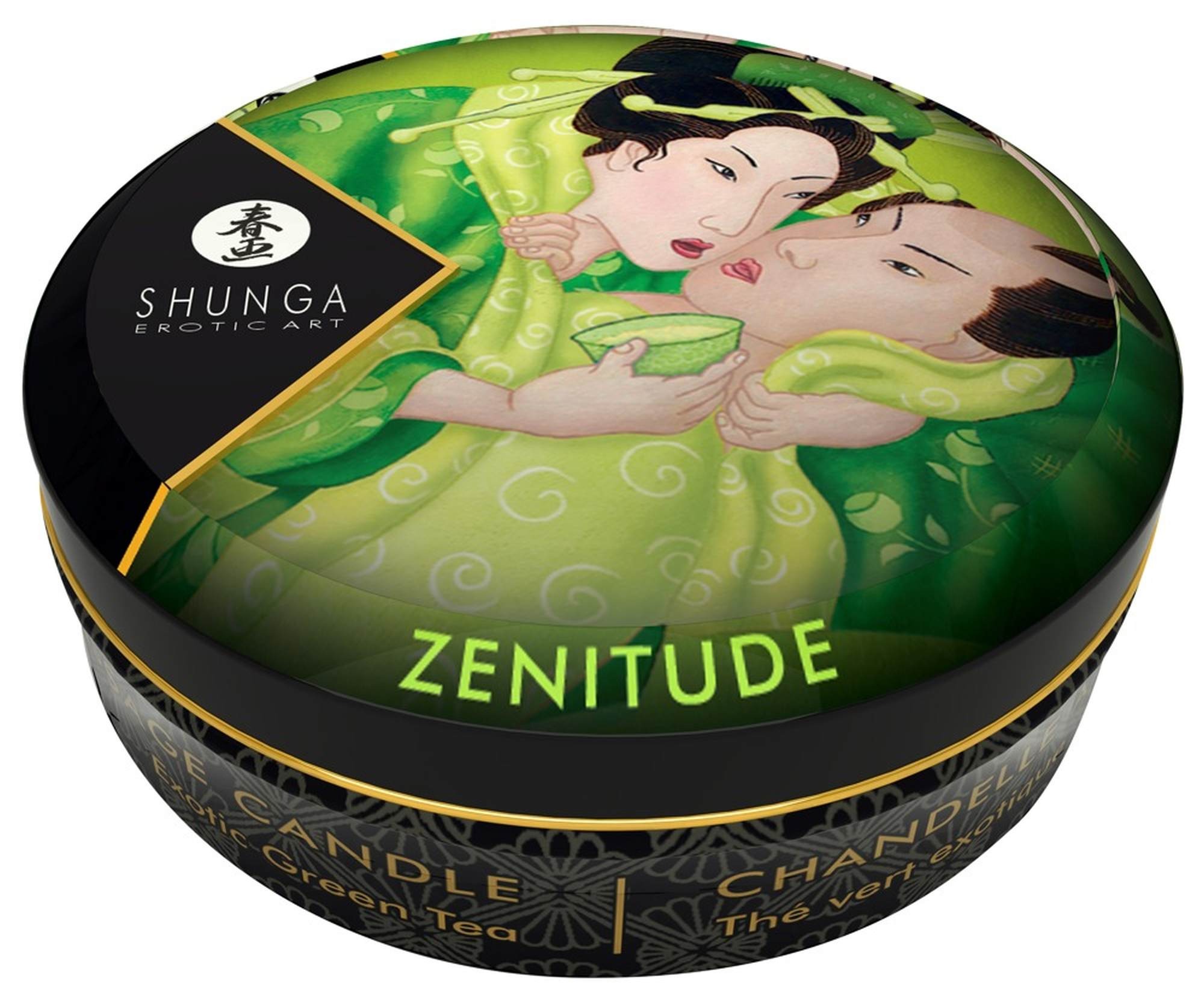 Свічка для масажу Shunga Zenitude Exotic Green Tea з ароматом зеленого чаю, 30 мл
