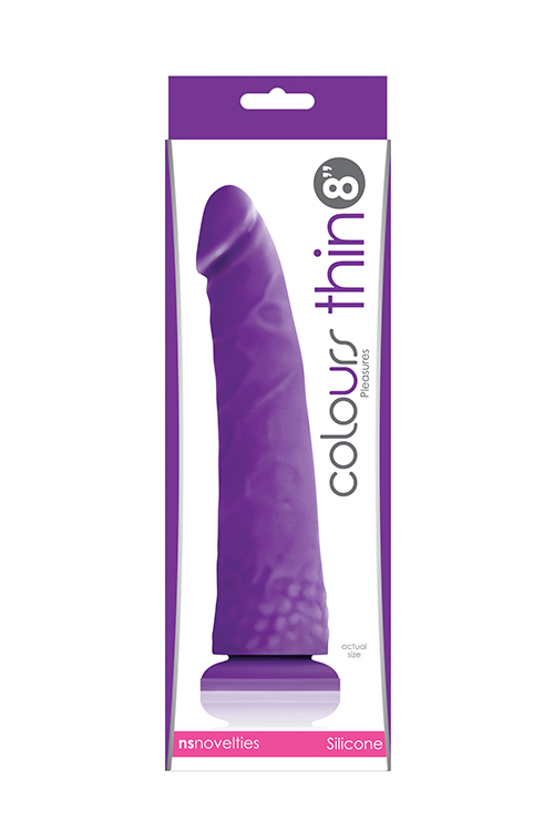 Фалоімітатор силікон NS Novelties COLOURS PLEASURES THIN 8INCH PURPLE