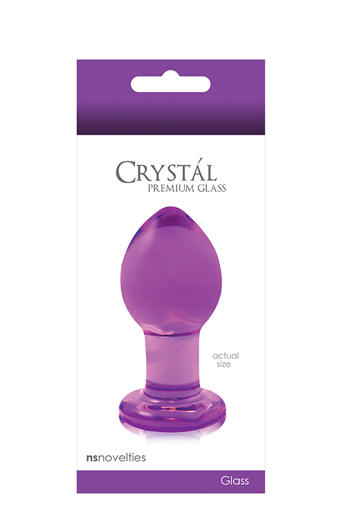 Стеклянная пробка NS Novelties Crystal Glass, фиолетовая, размер М
