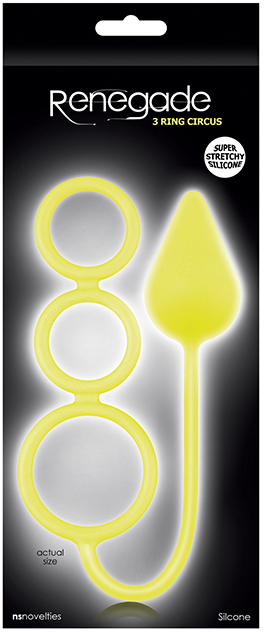 Анальна пробка RENEGADE 3 RING circus MEDIUM, YELLOW