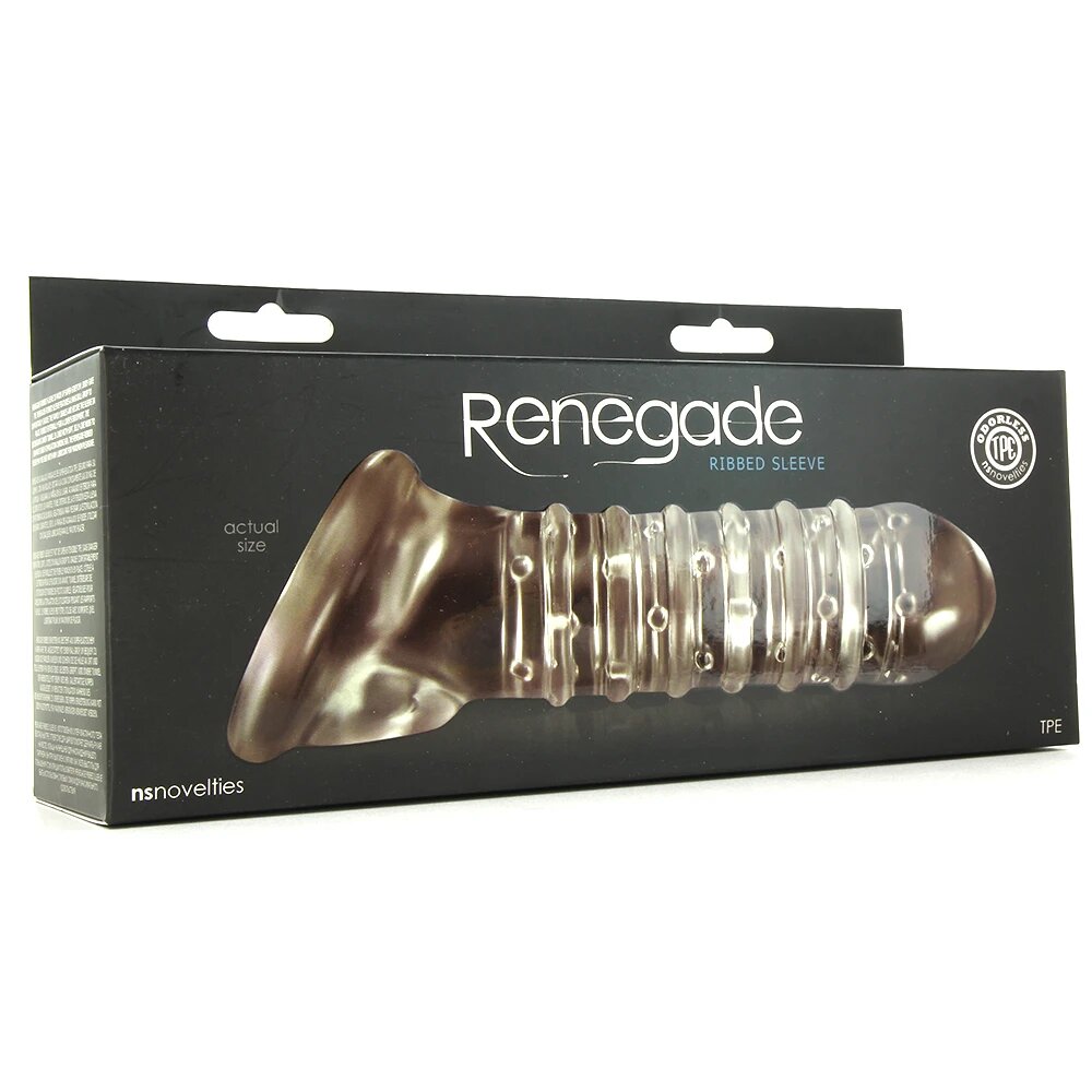 Насадка на пеніс, що подовжує RENEGADE RIBBED EXTENSION CLEAR