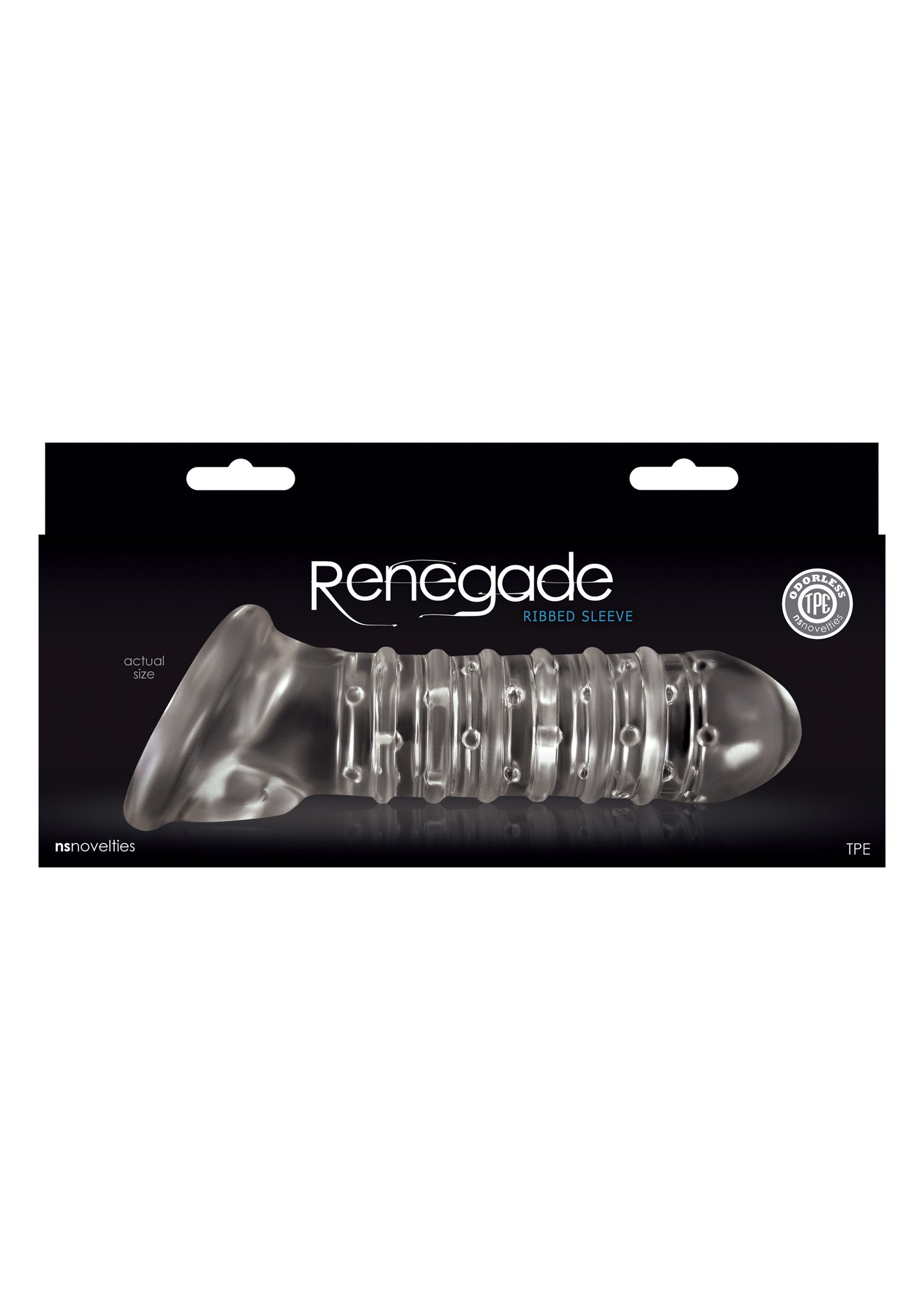 Насадка на пеніс, що подовжує RENEGADE RIBBED EXTENSION CLEAR