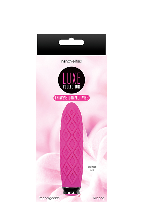 Вибропуля с ромбовидным рельефом NS Novelties Luxe Compact Vibe Princess Pink, розовый