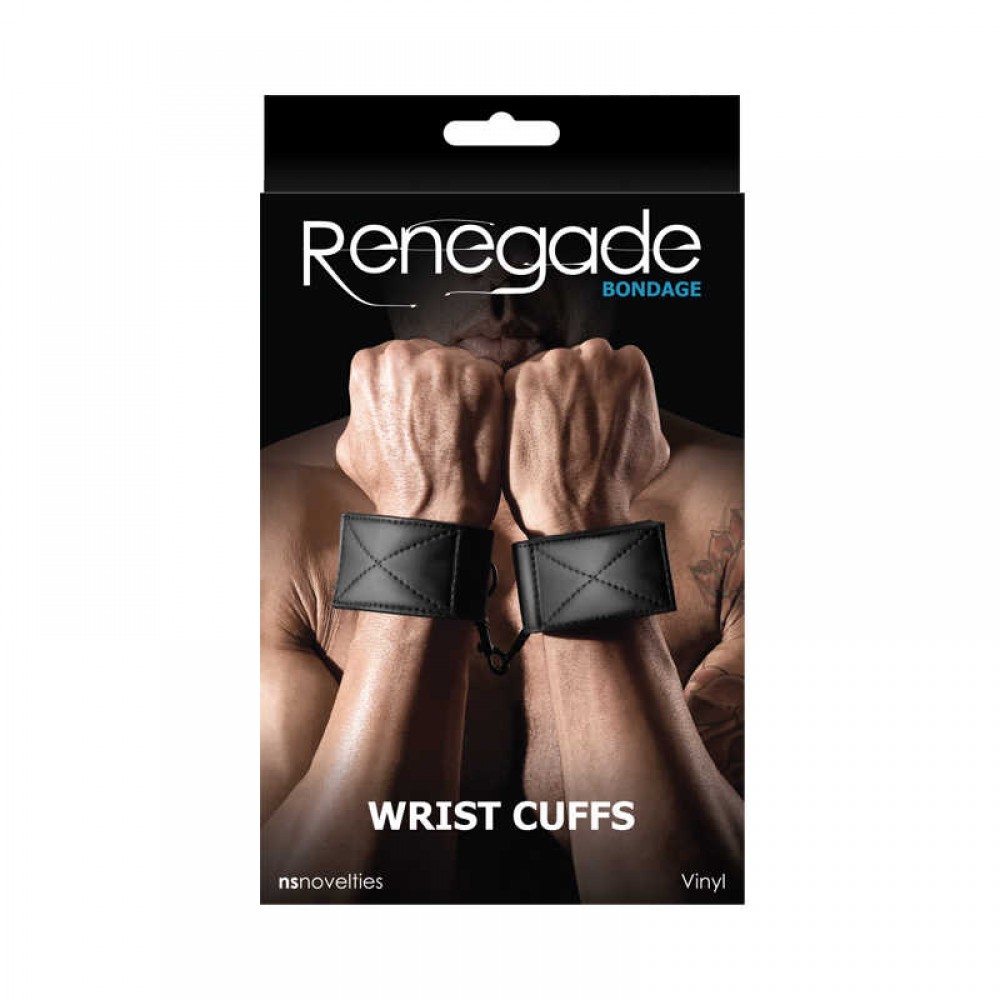 Наручники на зап'ястя, чорні RENEGADE BONDAGE WRIST CUFFS BLACK