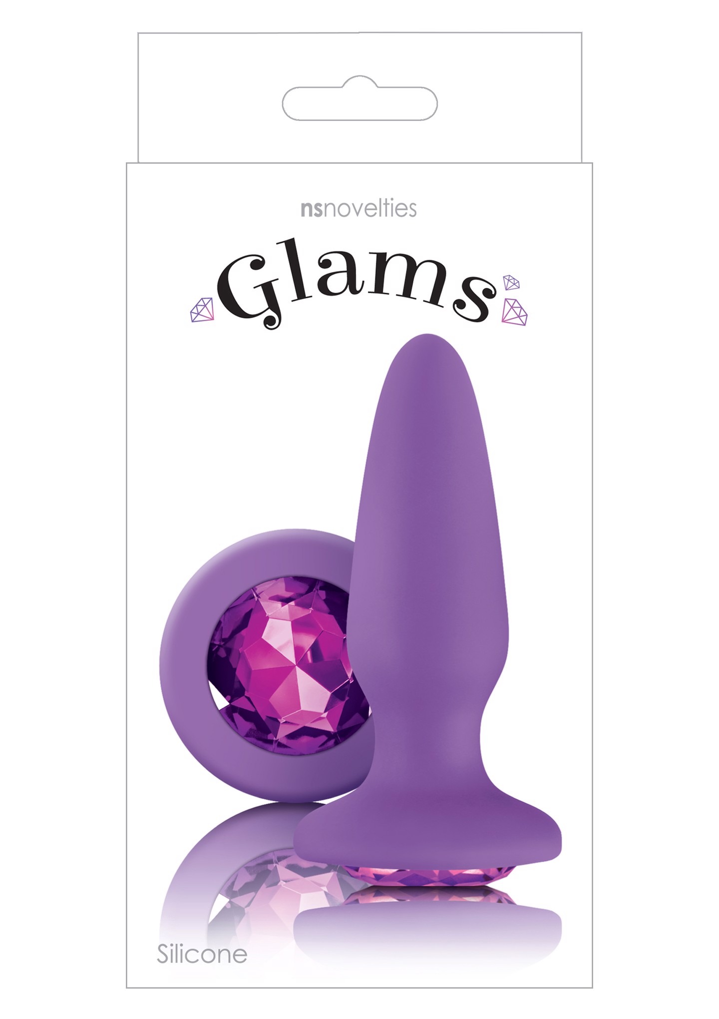 Анальна пробка із кристалом NS Novelties Glams Purple Gem, фіолетовий