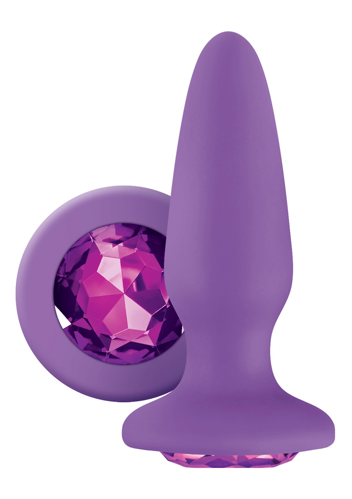 Анальна пробка із кристалом NS Novelties Glams Purple Gem, фіолетовий