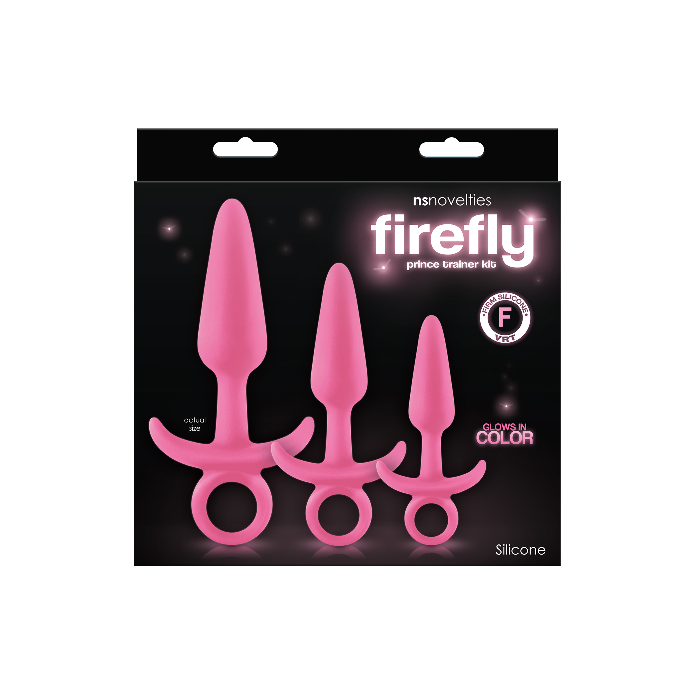 Набор светящихся анальных пробок NS Novelties FIREFLY PRINCE KIT PINK