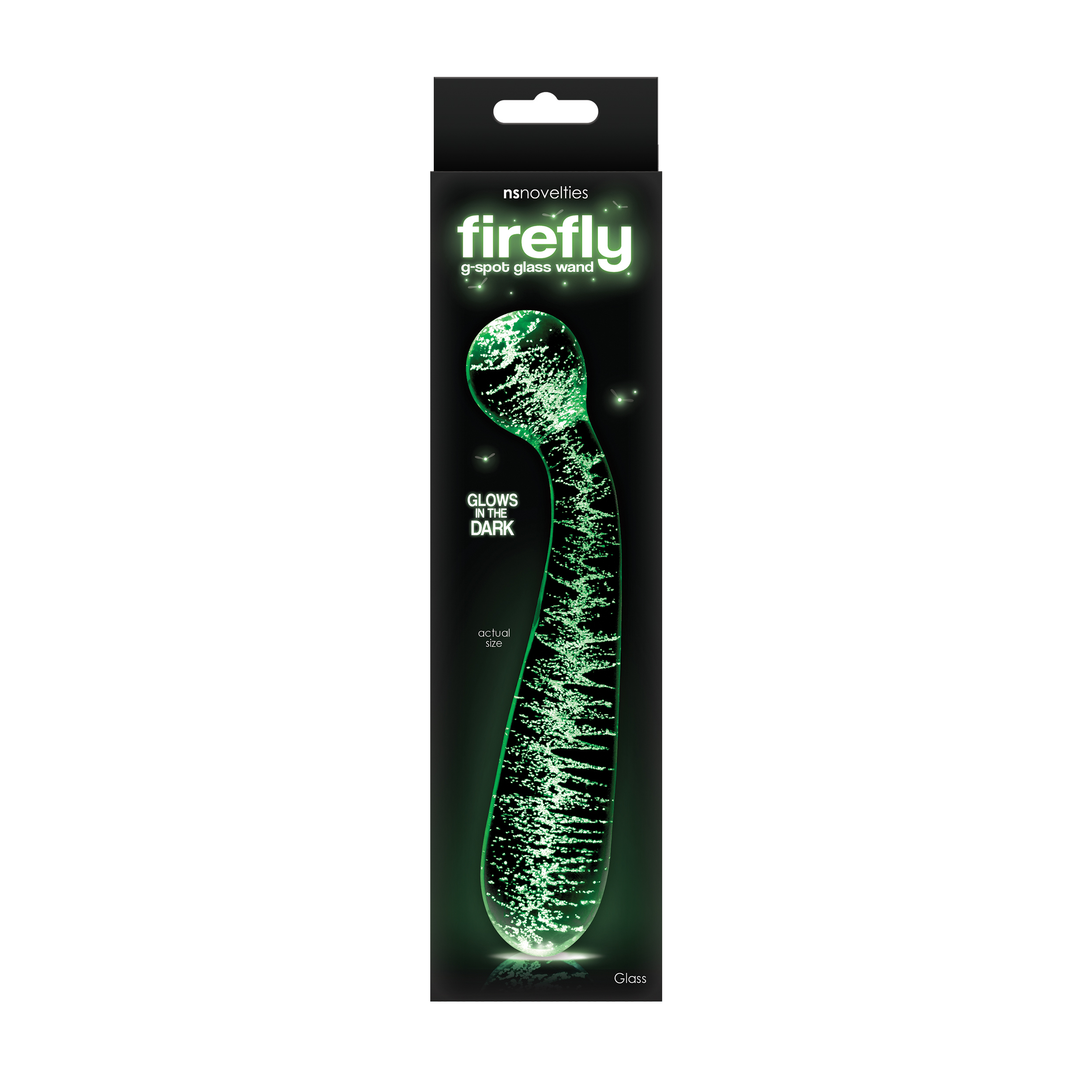 Фаллоимитатор стеклянный светящийся NS Novelties FIREFLY GLASS G SPOT GLOW WAND CLEAR