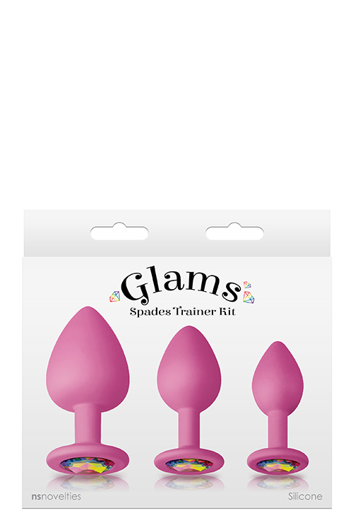 Набор анальных пробок силикон NS Novelties GLAMS SPADES TRAINER KIT PINK