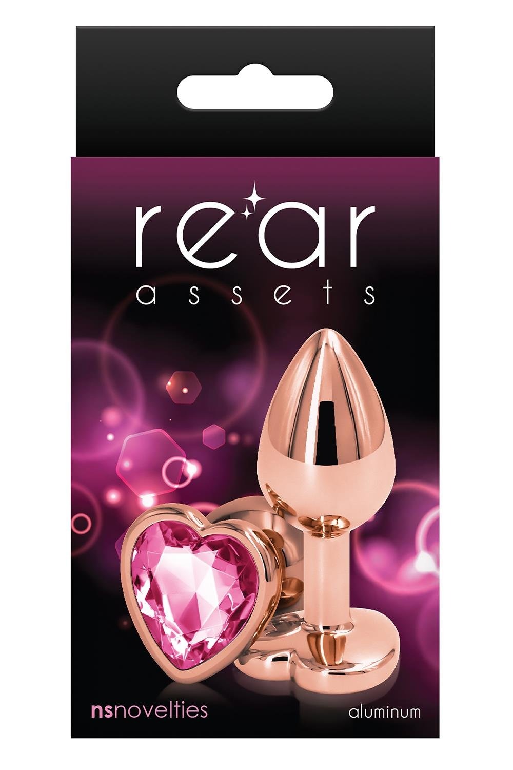 Анальна пробка REAR ASSETS ROSE GOLD HEART PINK, s