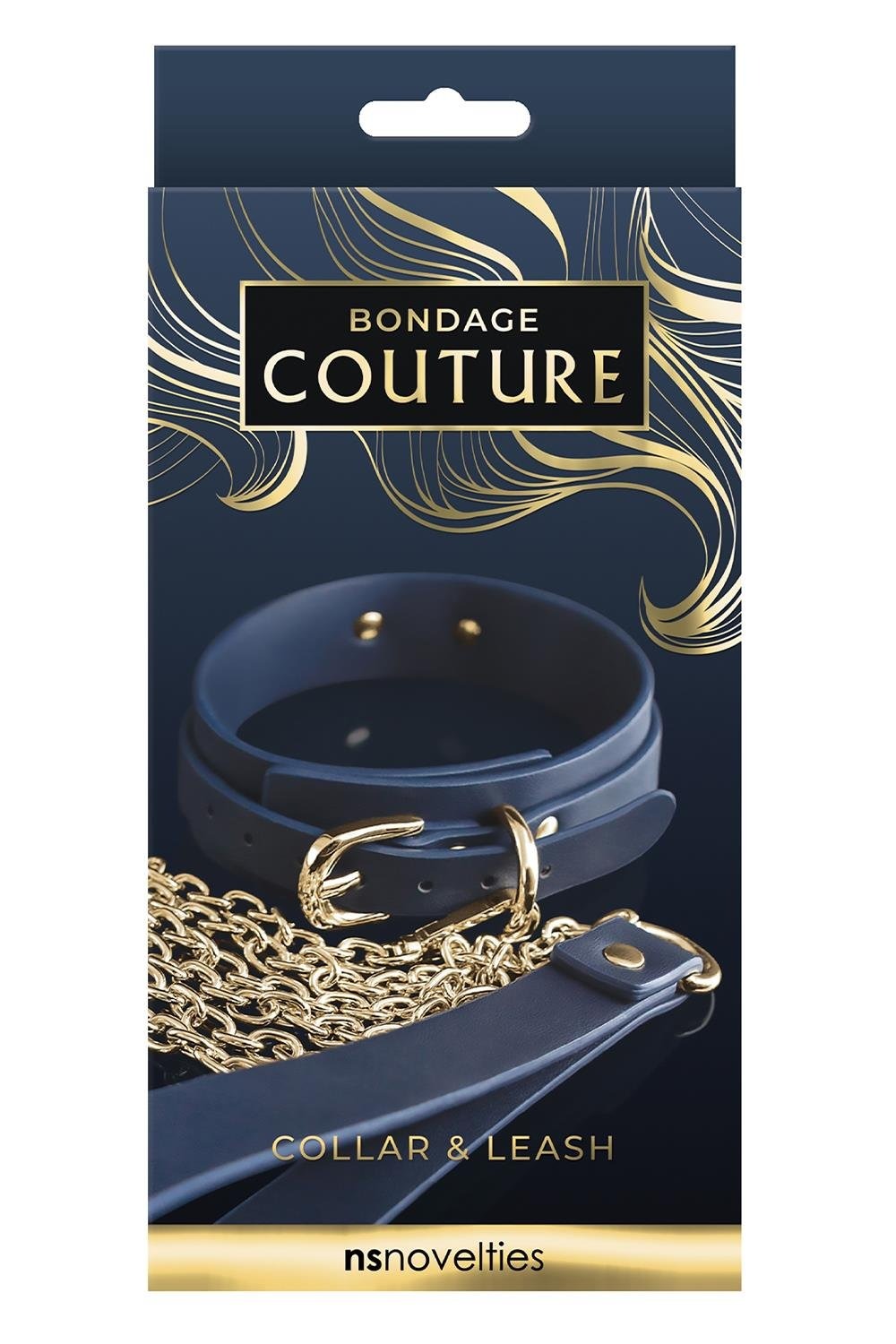 Нашийник з повідцем BONDAGE COUTURE COLLAR AND LEASH BLUE