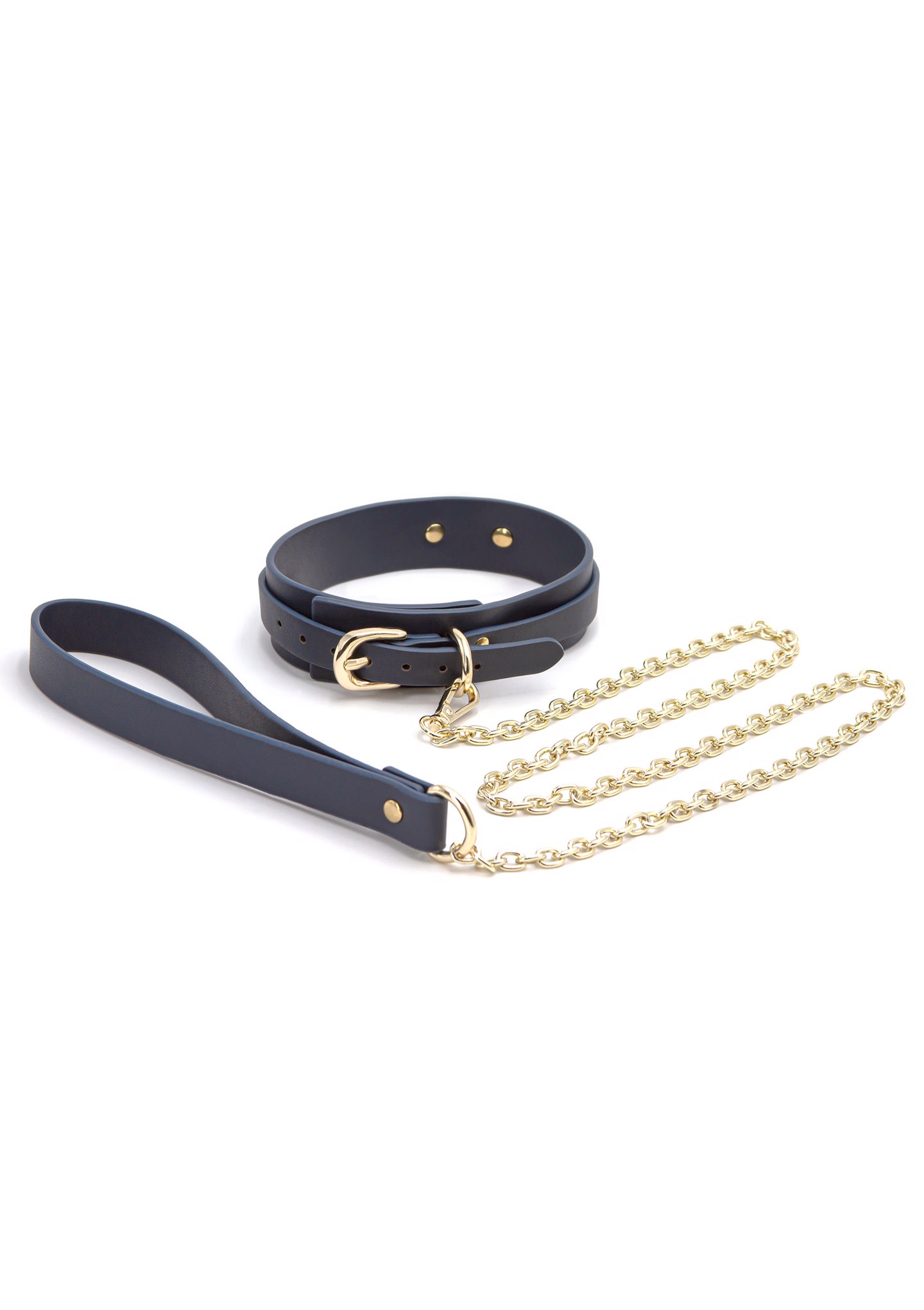 Нашийник з повідцем BONDAGE COUTURE COLLAR AND LEASH BLUE