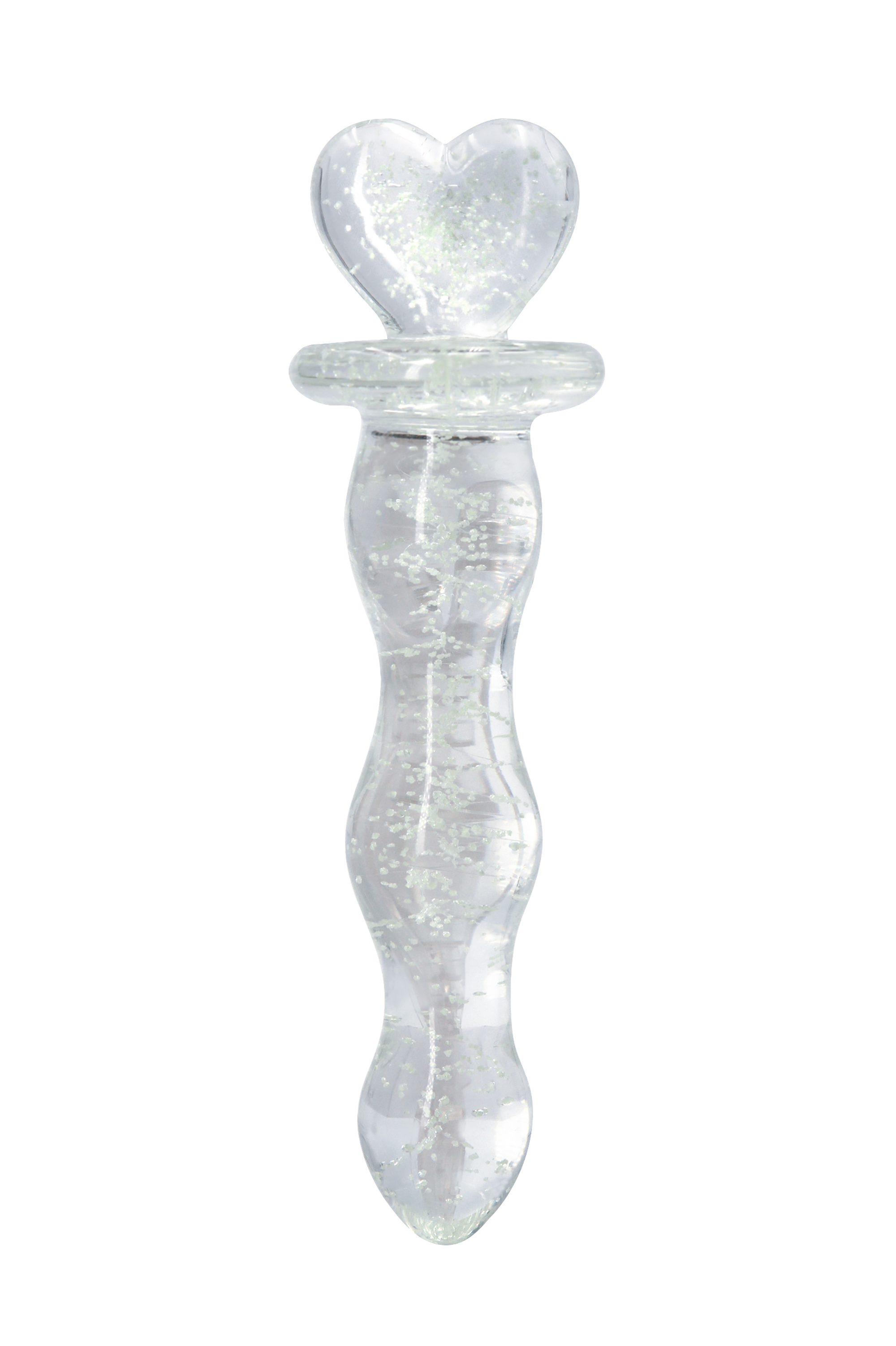 Фалоімітатор скляний NS Novelties, що світиться FIREFLY GLASS HEART A GLOW CLEAR