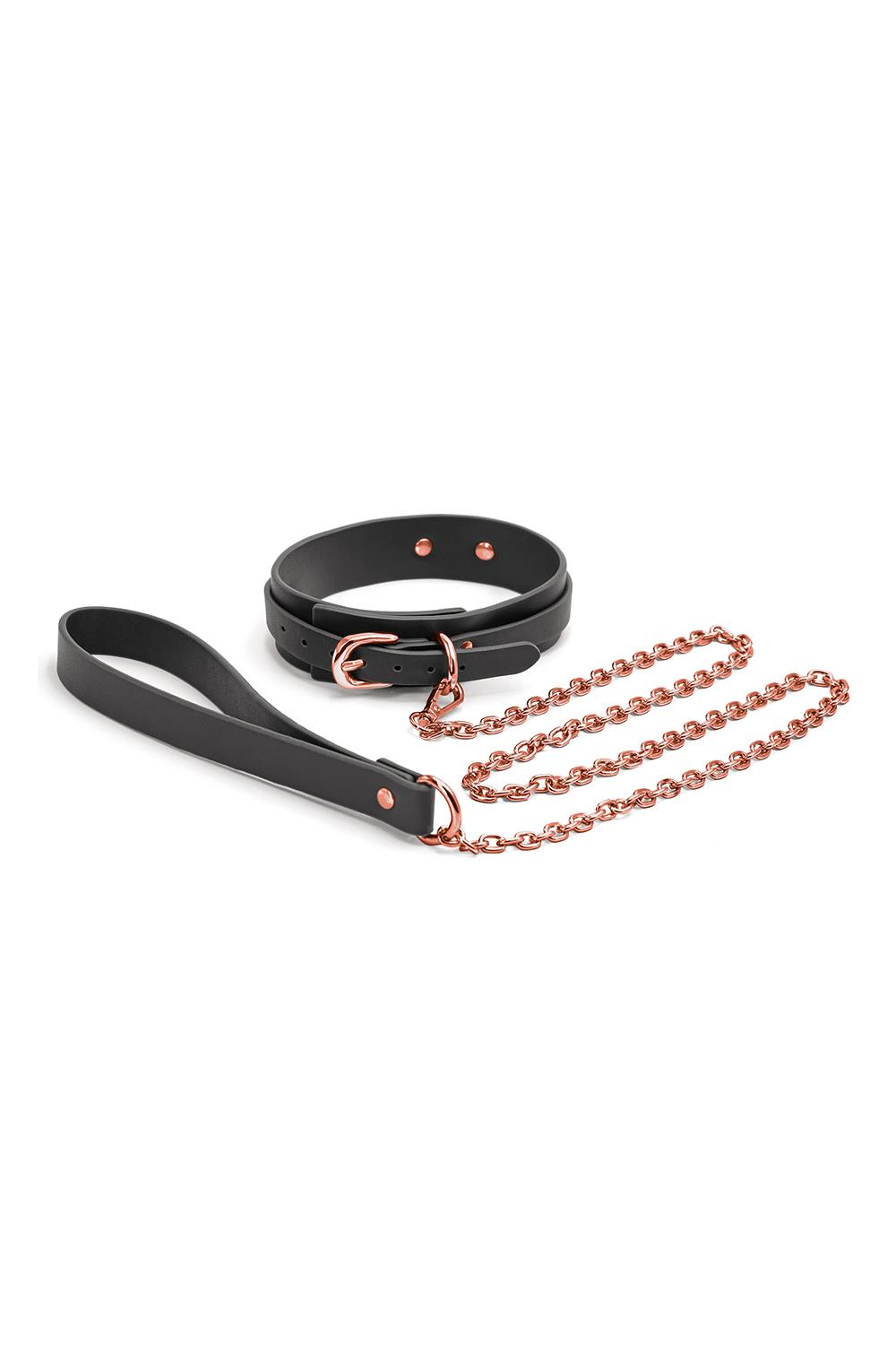 Нашийник з повідцем NS Novelties BONDAGE COUTURE COLLAR AND LEASH BLACK