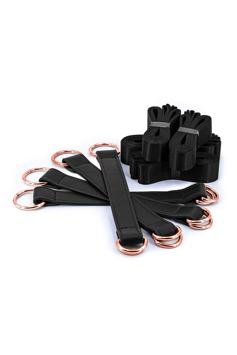 Система фіксації до ліжка NS Novelties BONDAGE COUTURE TIE DOWN STRAPS BLACK