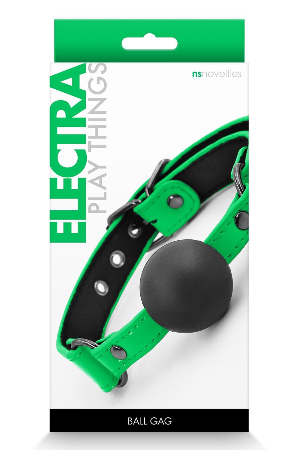 Кляп силиконовый NS Novelties Electra, зеленый неон