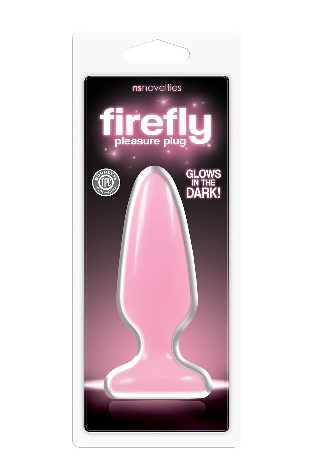 Анальная пробка светящаяся NS Novelties FIREFLY PLEASURE PLUG MEDIUM PINK