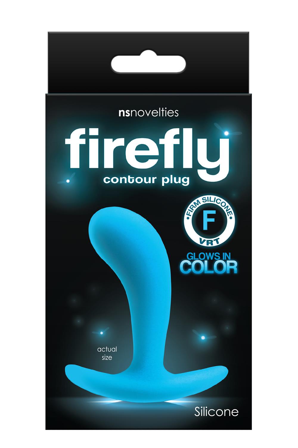 Анальна пробка, що світиться в темряві FIREFLY CONTOUR PLUG SMALL BLUE
