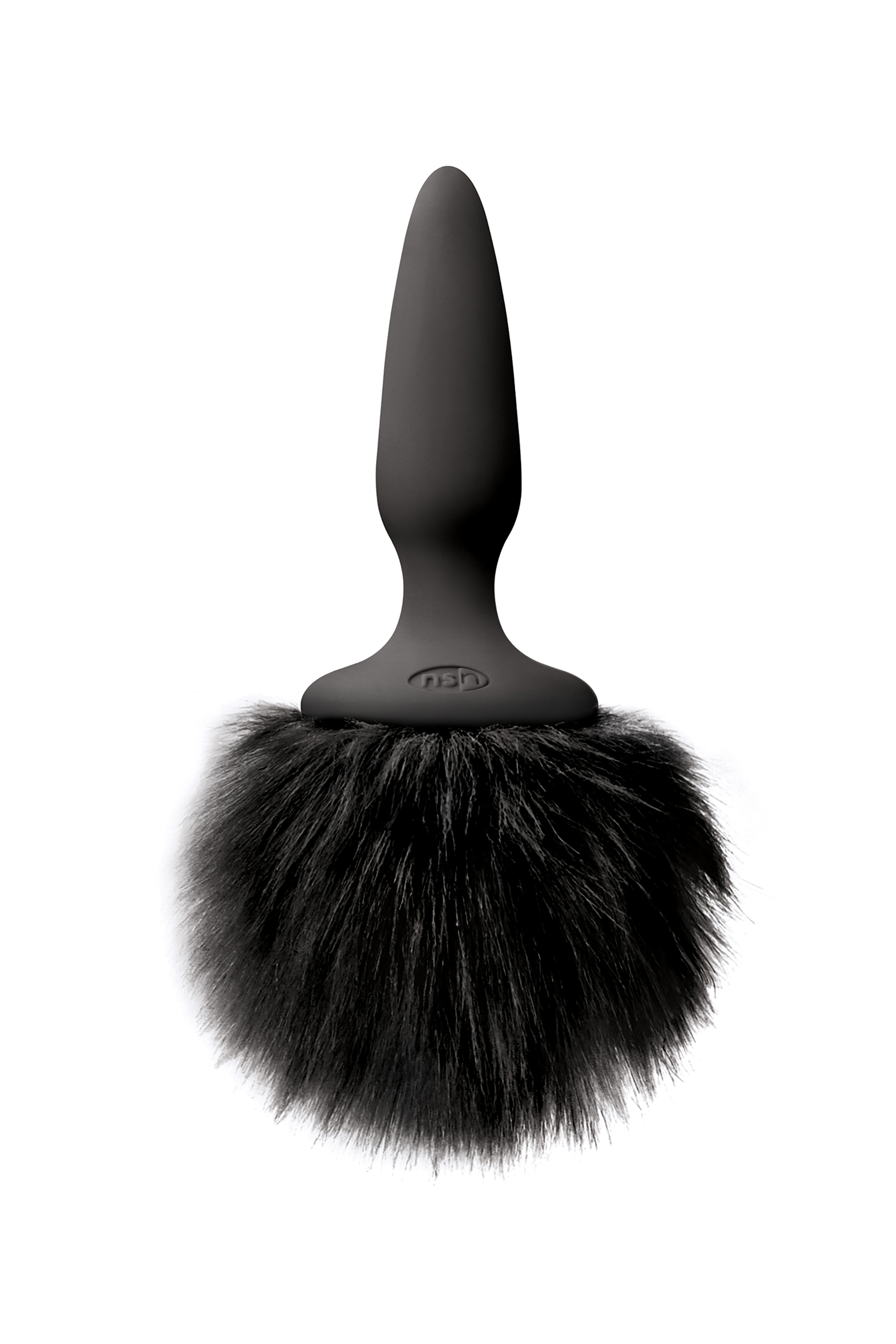 Анальная пробка с мягким пушистым хвостом кролика BUNNY TAILS MINI BLACK BLACK FUR