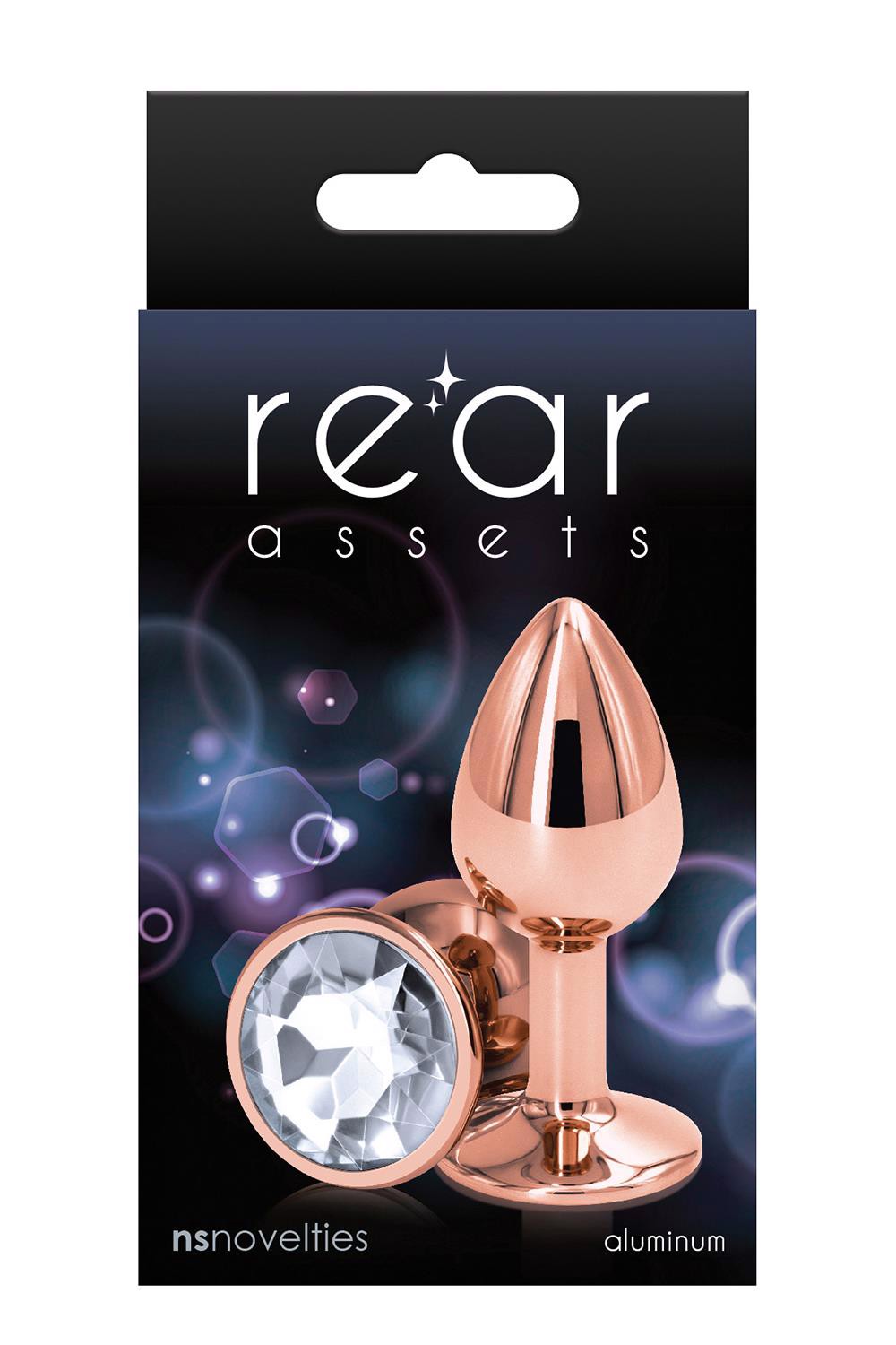Анальна пробка NS Novelties REAR ASSETS ROSE GOLD SMALL CLEAR
