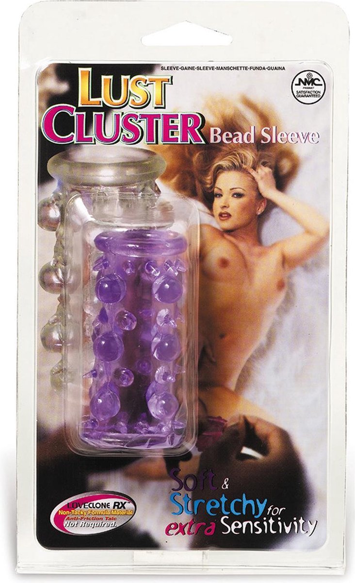 Насадка на пенис рельефная NMC Lust Cluster с открытой головкой, фиолетовая