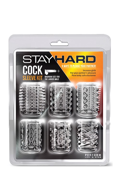 Набор насадок с разной структурой Blush Stay Hard Cock Sleeve Kit прозрачные