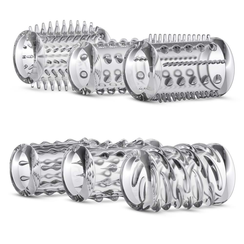 Набор насадок с разной структурой Blush Stay Hard Cock Sleeve Kit прозрачные