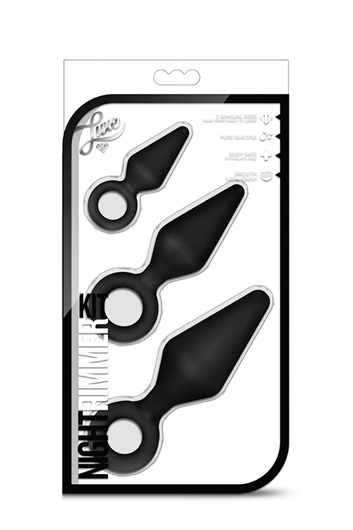 Набір анальних пробок LUXE WEARABLE NIGHT Rimmer Kit BLACK