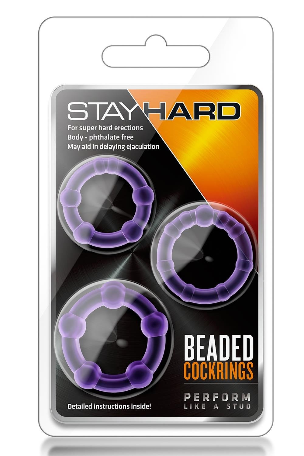Набір ерекційних кілець Blush Stay Hard 3 шт., пурпурні