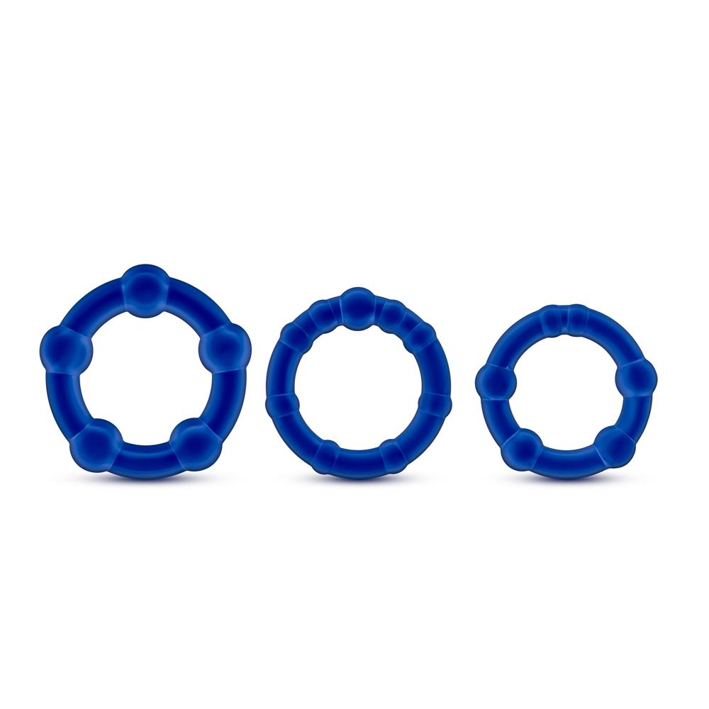T330566 набір ерекційних кілець STAY HARD BEADED COCKRINGS BLUE