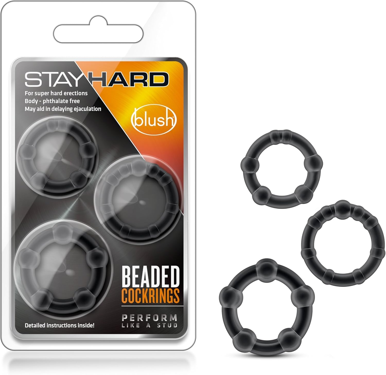 Набор эрекционных колец STAY HARD BLACK