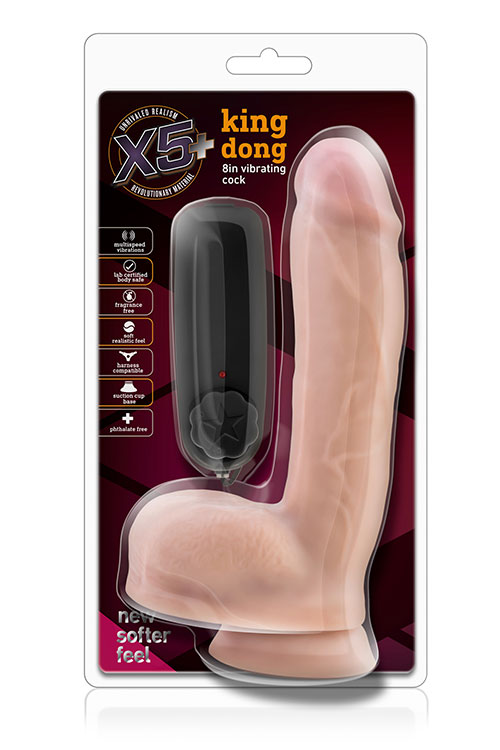 Вибратор X5 PLUS KING DONG 8INCH VIBRATING COCK