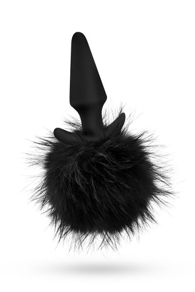 Анальна пробка з помпоном POM PLUGS BLACK