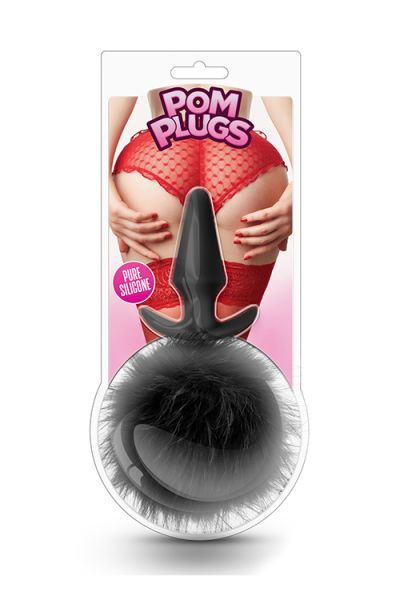 Анальна пробка з помпоном POM PLUGS BLACK