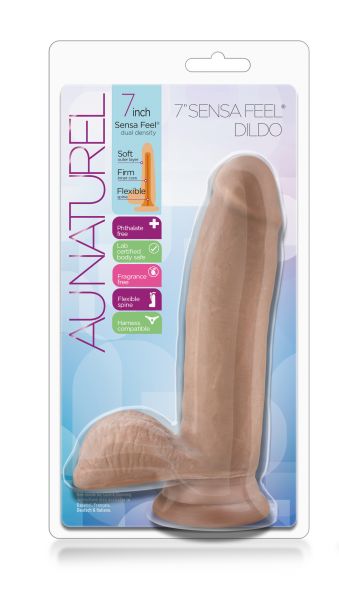 T330709 фалоімітатор з подвійною щільністю au NATUREL 7INCH SENSA FEEL DILDO LATIN