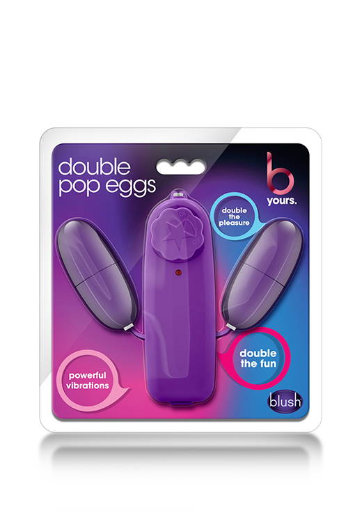 Виброяйцо двойное Blush B yours double pop eggs plum, фиолетовый
