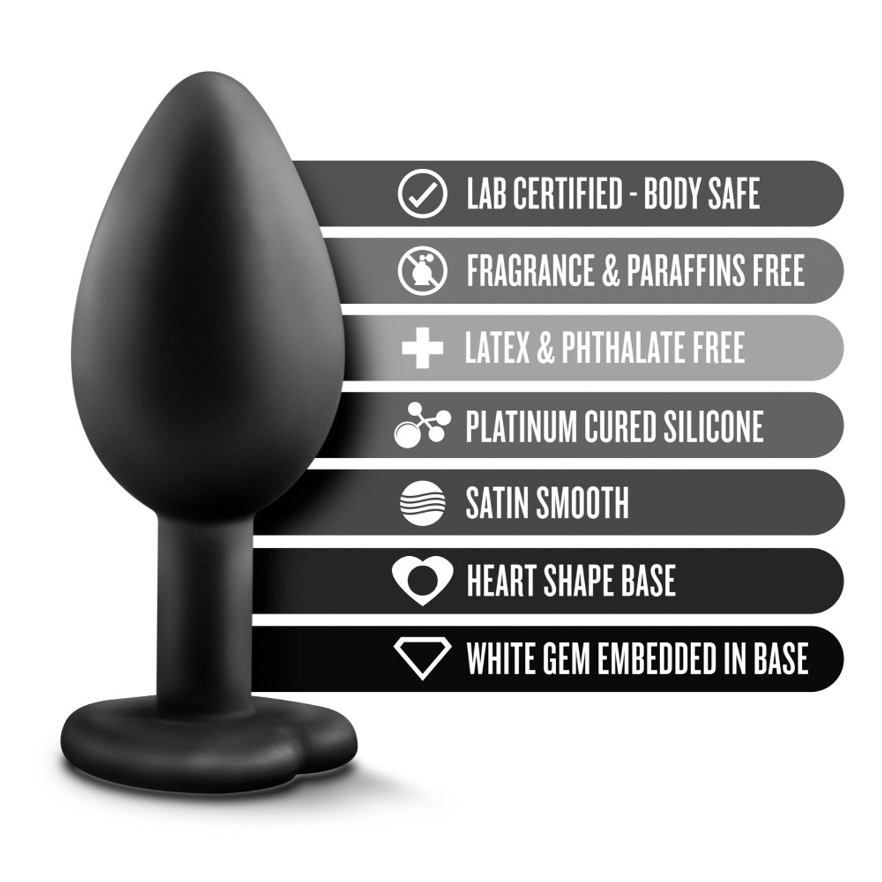 Анальная пробка с камнем Blush TEMPTASIA BLING PLUG SMALL BLACK