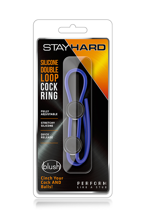 T331084 регульоване ерекційне кільце STAY HARD DOUBLE LOOP BLUE