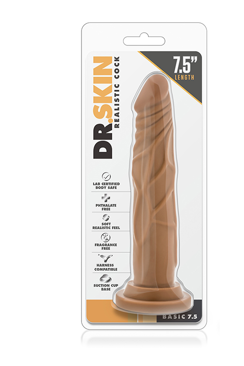 Фалоімітатор Dr. SKIN REALISTIC COCK 7.5INCH MOCHA