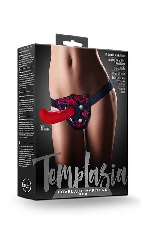Трусики для страпона регулируемые Blush TEMTASIA красно-черные