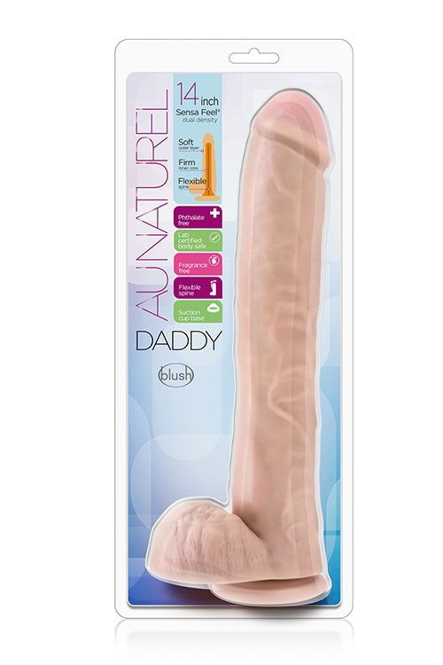 Фалоімітатор гігант кібершкіра au NATUREL DADDY 14INCH SENSA FEEL