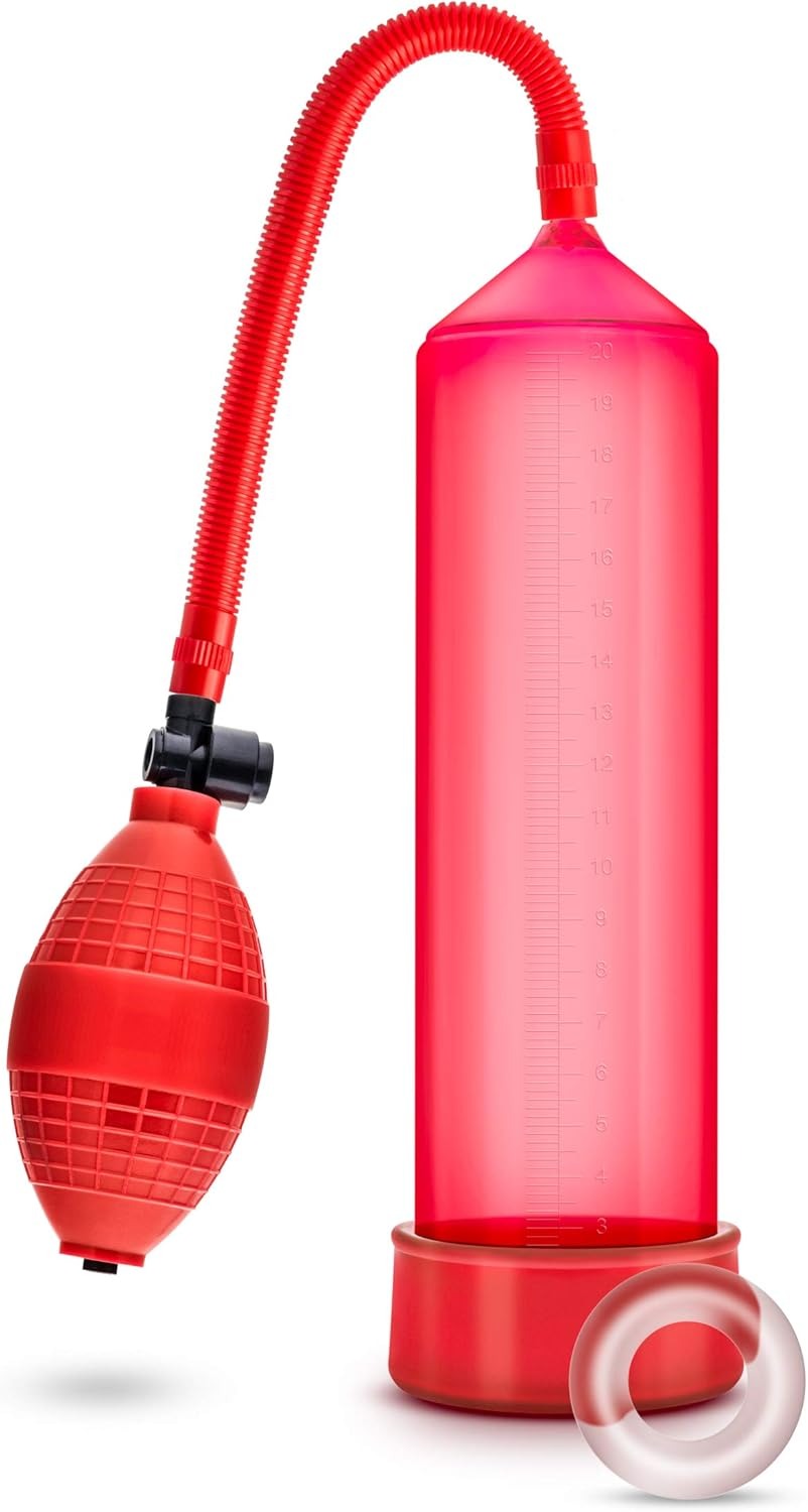 Вакуумная помпа механическая для увеличения пениса Blush Performance VX101 красная