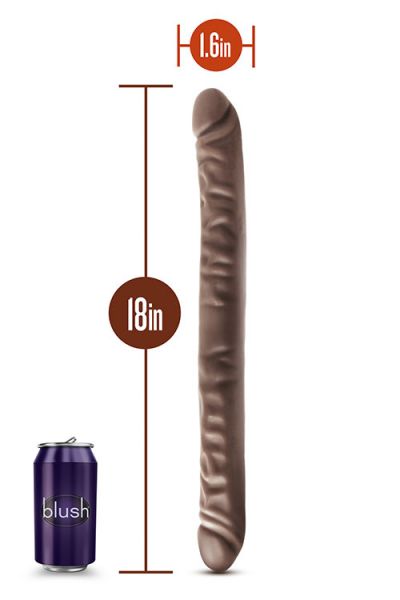 Двойной фаллоимитатор DR SKIN 18INCH CHOCOLATE