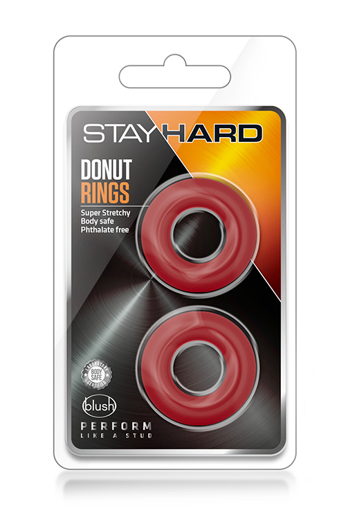 Набор эрекционных колец STAY HARD DONUT RINGS RED