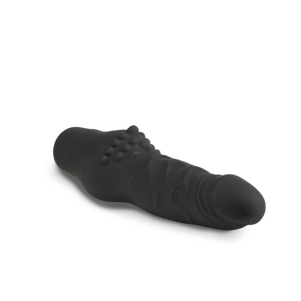 Вібратор-міні реалістичний Blush Silicone Willy's із виступами для стимуляції клітора, чорний