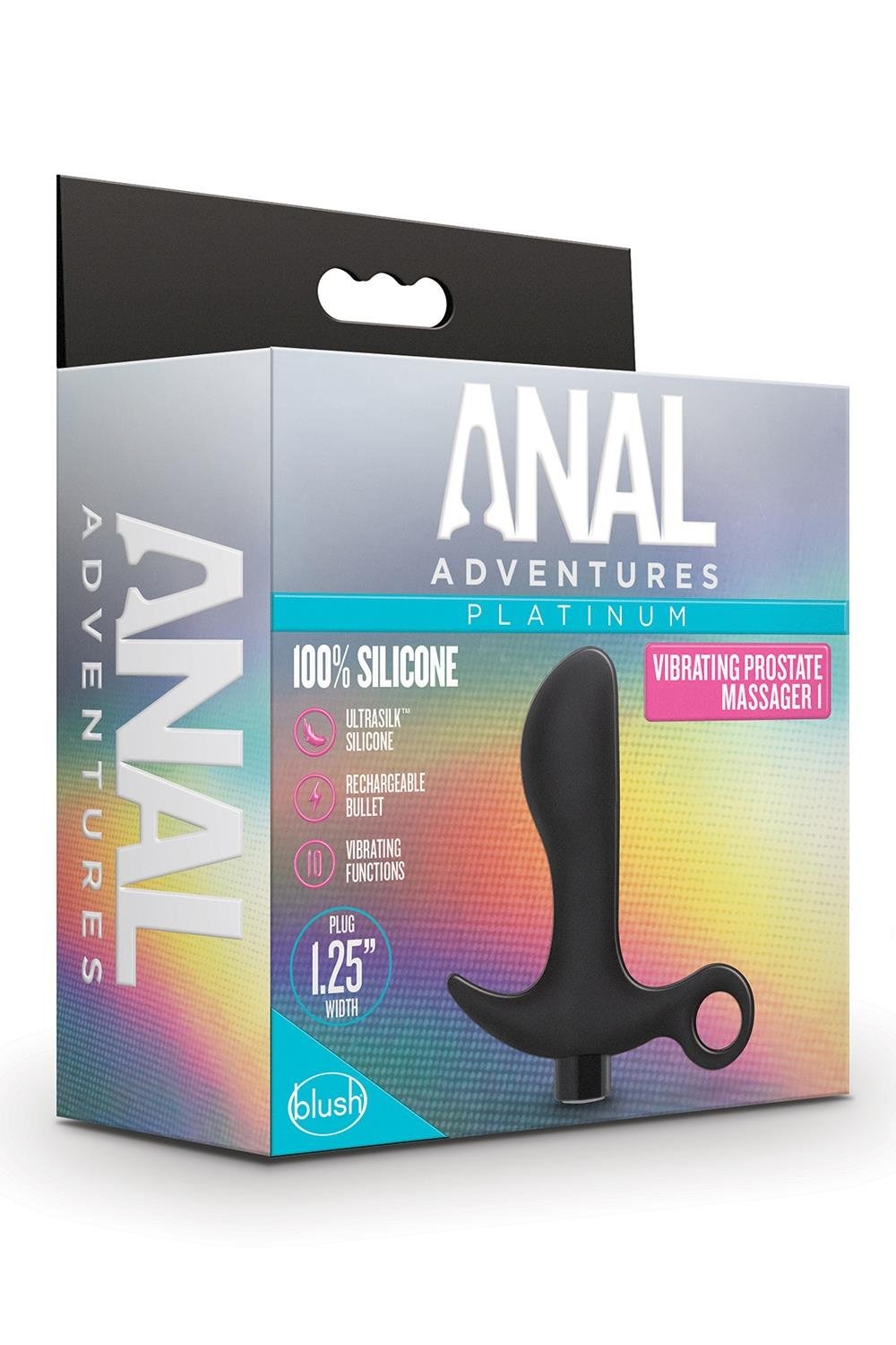 Анальна пробка з віброкулею Blush Anal Adventures Platinum чорна